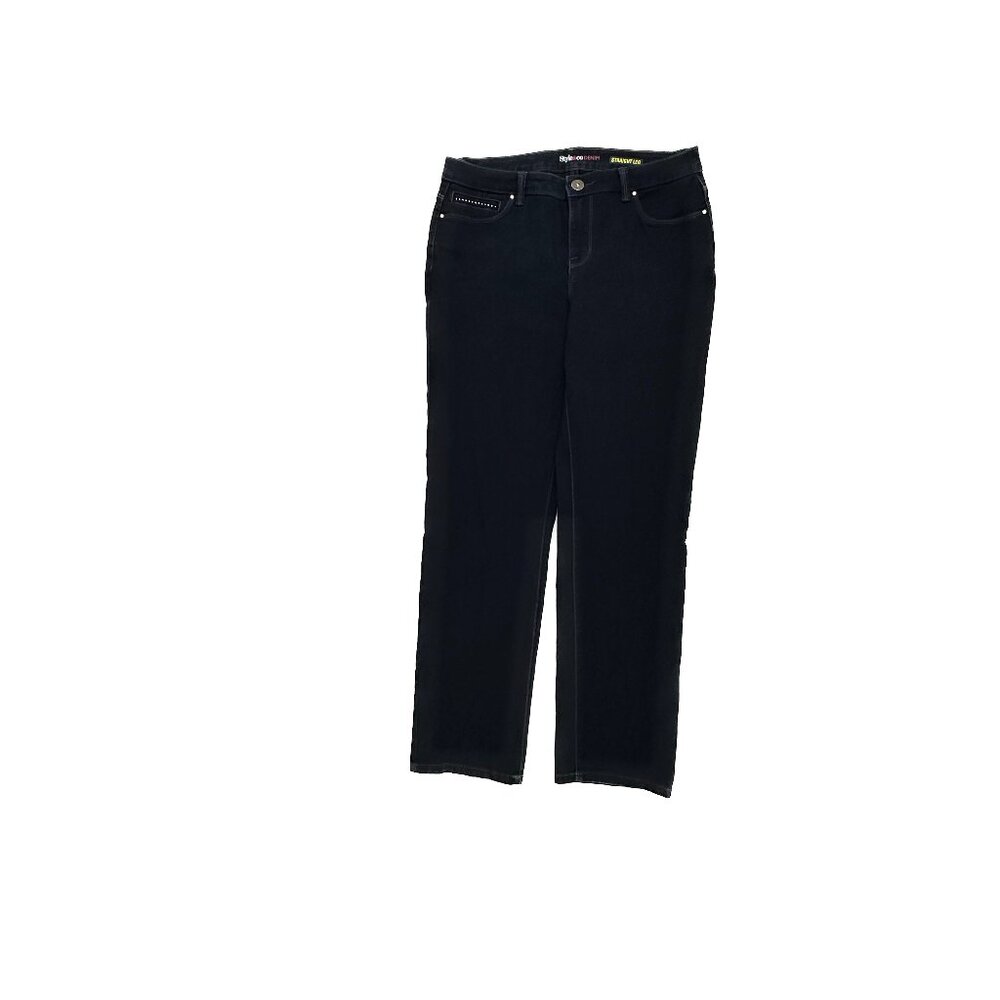 Style & Co Straight Leg Women's size 10P Dark Wash Blue‎ Denim Jeans